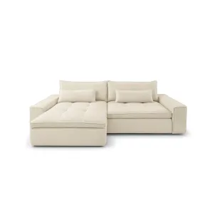 Coltar Extensibil Athos, 292x190x97 cm, Stofa, Crem