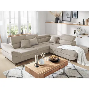 Coltar Extensibil Fabio, 280x235x69-88 H cm, Stofa Beige