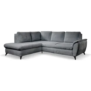 Coltar Extensibil Geneva, 244x202x88 cm, Stofa Aragon 90, Gri
