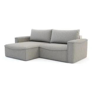 Coltar Extensibil Lilly, 242x160x92 cm, Stofa, Gri