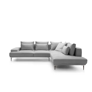 Coltar Extensibil Livio, 293x225x71-90 cm, Stofa, Gri