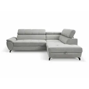 Coltar Extensibil Mario, 263x210x77-93 cm, Stofa Aragon 80 Gri Deschis