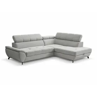 Coltar Extensibil Mario, 263x210x77-93 cm, Stofa Aragon 80 Gri Deschis