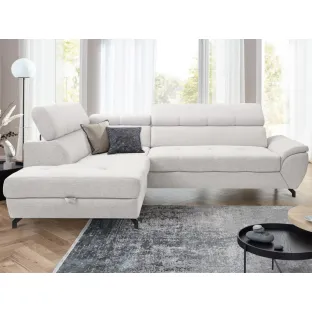 Coltar Extensibil Mario, 263x210x77-93 cm, Stofa Sorella 03 Beige Deschis