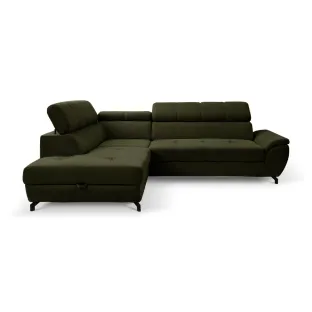 Coltar Extensibil Mario, 263x210x77-93 cm, Stofa Verde, Curio 39