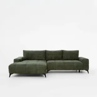 Coltar Extensibil Mauro, 290x175x85 cm, Stofa Verde
