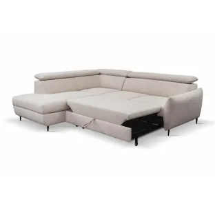 Coltar Extensibil Othello, 253x212x76-95 cm, Stofa, Beige
