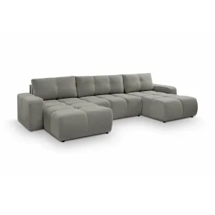 Coltar Extensibil Soho, Forma U,  359x177x88 cm, Stofa Curio 83, Gri