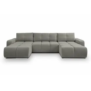 Coltar Extensibil Soho, Forma U,  359x177x88 cm, Stofa Curio 83, Gri