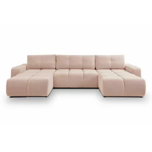 Coltar Extensibil Soho, Forma U,  359x177x88 cm, Stofa, Piersica