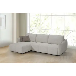 Coltar Extensibil Tulia, Sezlong Universal, 284x162x94 cm, Stofa, Gri Deschis,