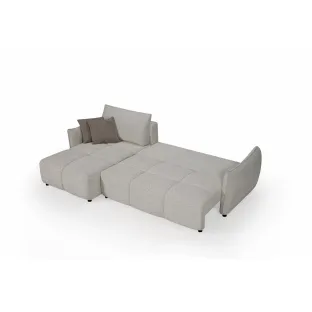 Coltar Extensibil Tulia, Sezlong Universal, 284x162x94 cm, Stofa, Gri Deschis,