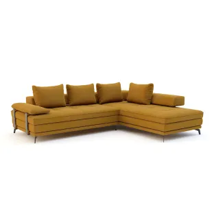 Coltar Florence, 290x232x61-91 cm, Stofa Element 8, Mustar