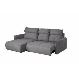 Coltar Modo Cu Sezut Glisant, Actionare Electrica, Sezlong Stanga, 251x177x100 cm, Stofa Gri