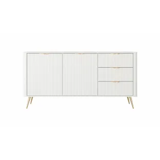 Comoda 2 Usi+3 Sertare, Lante 163-2D3S, 163.2x38x81.2 cm, MDF, Alb