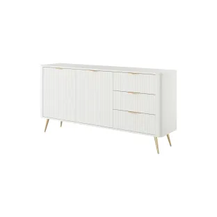 Comoda 2 Usi+3 Sertare, Lante 163-2D3S, 163.2x38x81.2 cm, MDF, Alb
