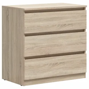 Comoda 3 Sertare Timber, 75x45x75.5 cm, Pal Melaminat,  Stejar Sonoma