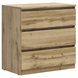 Comoda 3 Sertare Timber, 75x45x75.5 cm, Pal Melaminat,  Stejar Wotan