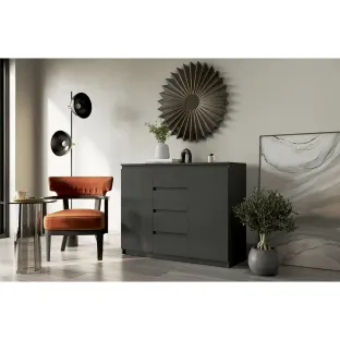 Comoda Idea ID-04, 109x40x85 cm, Neagra