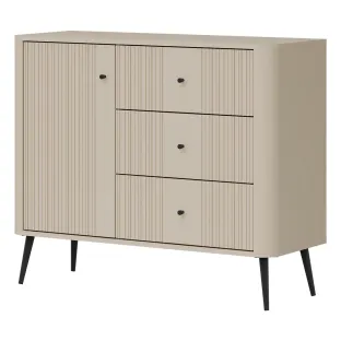 Comoda Larnaca VG03, 3 Sertare + Usa, 106x40x88 h cm, Pal Melaminat/MDF - Casmir