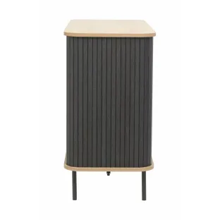 Comoda String 2 Usi Glisante, 100x40x75 cm, Pal Melaminat, Stejar Natur/Negru
