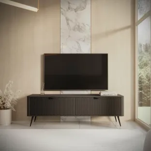 Comoda TV Lante RTV163 2D, 163.2x38x51.2 cm, MDF, Negru