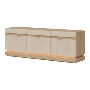 Comoda TV Milton ML01, 163.5x40.5x58.5 h cm, Pal Melaminat/MDF, Stejar Cremona/Casmir