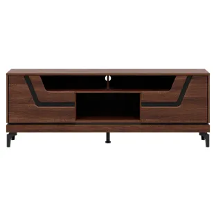 Comoda TV Vero VR01, 163.5x38.5x59.5 h cm, Pal Melaminat/MDF, Nuc Inchis