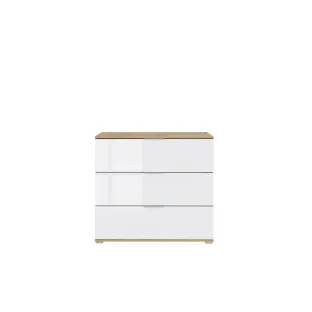 Comoda Zele KOM3S, 95x41x86 CM - Stejar Wotan | Alb lucios
