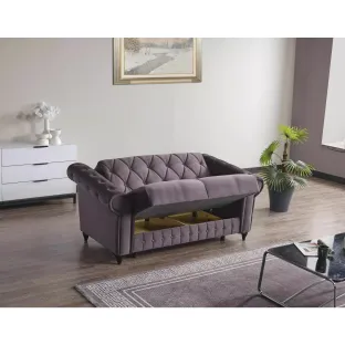 Canapea Extensibila Ibiza 2L, 170x85x91 cm, Gri