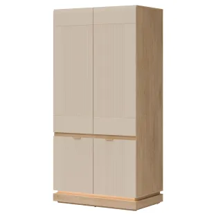 Dulap 2 Usi Milton ML08, 95x55.5x193.5 h cm, Pal Melaminat/MDF, Stejar Cremona/Casmir