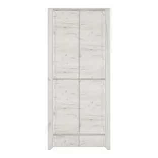 Dulap Angel Cu 2 Usi + 2 Sertare, TYP 20, 84x58.2x190.5 h cm, Pal Melaminat, Stejar Craft Alb