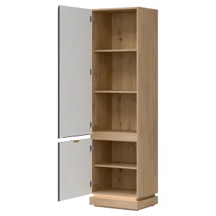 Dulap Cu Polite Milton ML07, 54.5x40.5x193.5 h cm, Pal Melaminat/MDF,  Stejar Cremona/Antracit