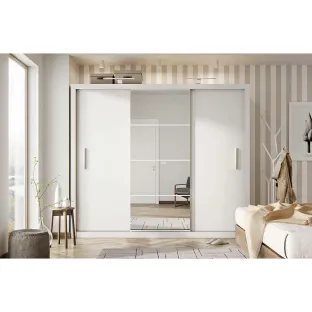 Dulap cu usi culisante IDEA ID-01, 250x60x215 cm, Alb