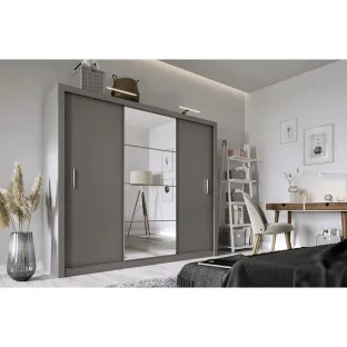 Dulap cu usi culisante IDEA ID-01, 250x60x215 cm, Gri