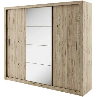 Dulap cu usi culisante IDEA ID-01, 250x60x215 cm, Stejar San Remo