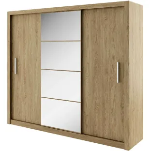 Dulap cu usi culisante IDEA ID-01, 250x60x215 cm, Stejar Shetland
