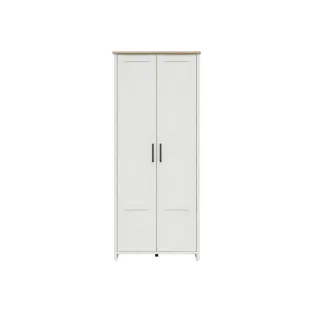 Dulap De Hol Loksa, 2 Usi, 85x37x200.5 cm, Pal Melaminat, Pin Alb/ Stejar Gradson