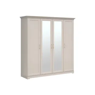Dulap Flandra 4 Usi+Oglinda, 209.5x61x216 h cm, Pal Melaminat/MDF, Casmir/Stejar Mauvella