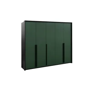 Dulap Genua, 5 Usi, 255x65x217 cm, Verde
