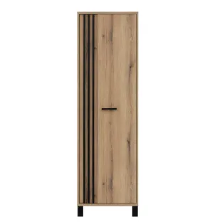 Dulap Noel NE07, Cu Polite, 58x39x194 cm, Stejar Evoke/Negru