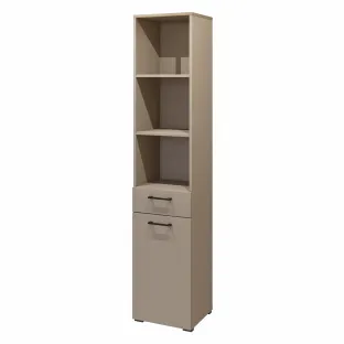 Dulap Pentru Baie Cu Usa Rabatabila si Sertar, Rosa, 40x40x197, Pal Melaminat, Beige Congo