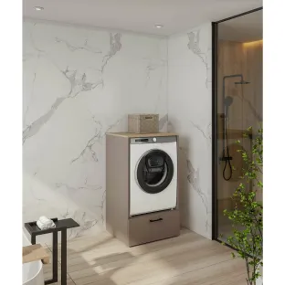 Dulap Pentru Masina De Spalat Rufe, Rosa, 67x67x117, Pal Melaminat, Beige Congo
