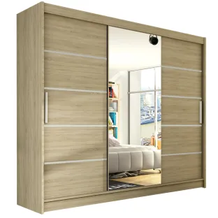 Dulap Usi Culisante Aston VI,  250x58x215 cm, Stejar Sonoma