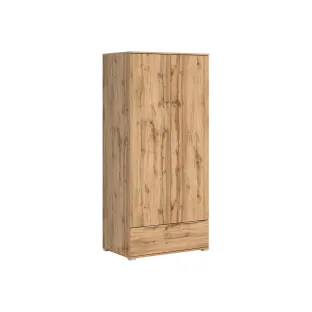 Dulap Zele SZF2D1S, 90.5x56.5x195 cm, Pal Melaminat, Stejar Wotan
