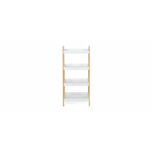 Etajera cu 4 rafturi,  Alis 11266, 39x29.5x85 cm, Bambus/MDF, Alb/Natur