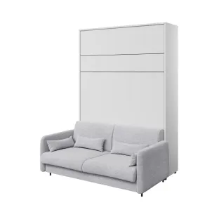 Lenart BED CONCEPT 160x200 cm - Pat rabatabil de perete vertical cu mecanism pneumatic si somiera inclusa + Canapea Fixa