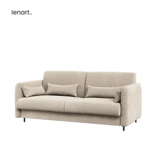 Lenart BED CONCEPT - Ansamblu Pat rabatabil de perete vertical cu mecanism pneumatic 160x200 +2 dulapuri si Canapea, Stejar Artisan