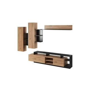 Living Alva, 260x40x171.5 cm, Antracit/Stejar Craft