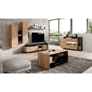 Living Alva, 260x40x171.5 cm, Antracit/Stejar Craft